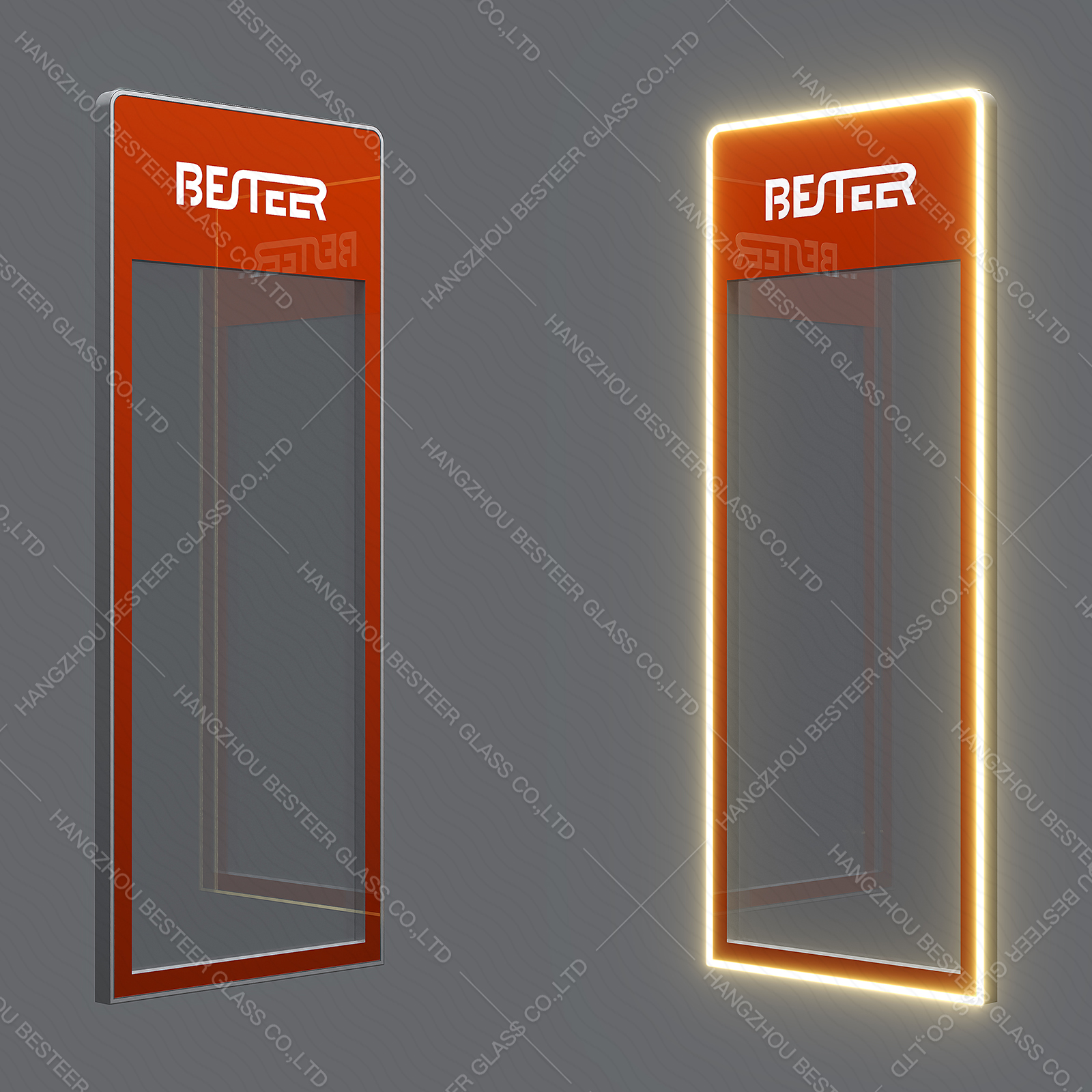 Upright Display Glass Door for Refrigerator with Customized Logo