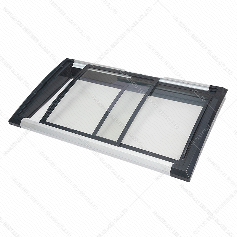 Curved low-e glass lid for commercial chest freezer